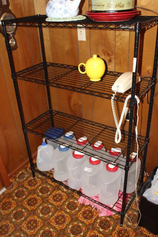 lot 4721 image: Black Metro-Style Shelving - no contents - Shelf only