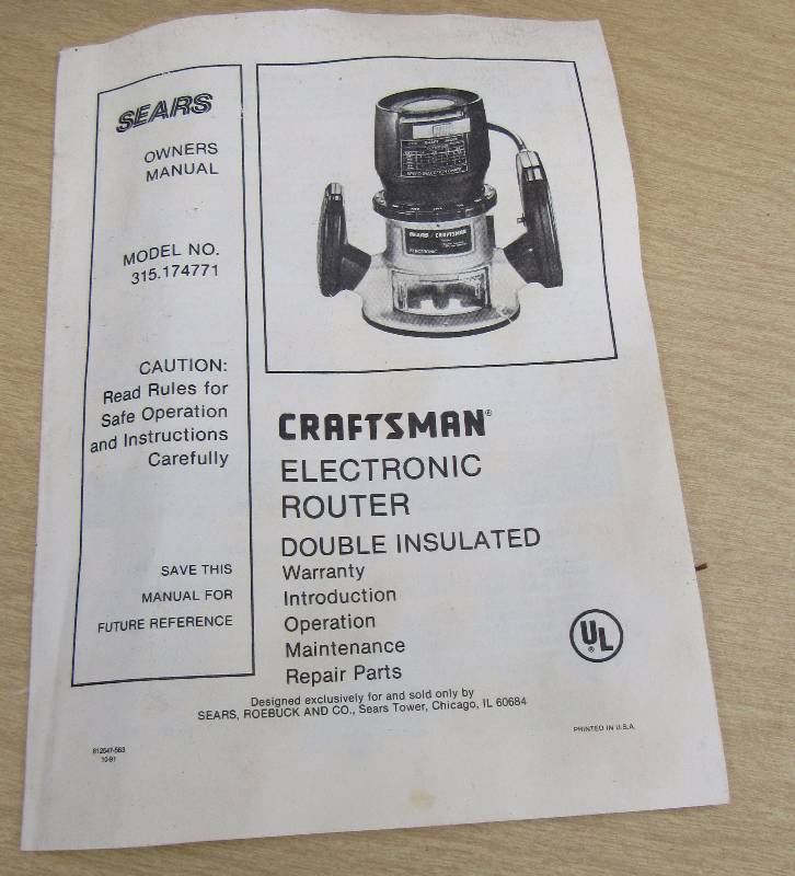 Craftsman Router - New Condition Electronic Router - Double