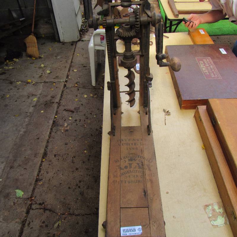 lot 4662 image: Ajax Hand Crank Drill - Table Top Model folds down