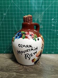 lot 5007 image: OZARK Mountain Dew Little Whiskey Jug With Corncob Stopper 6 Vintage