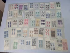 lot 304 image: Lot of 50 Vintage Assorted MNH Stamp Plate Blocks
