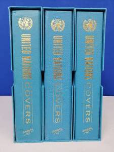 lot 314 image: Lot of 3 Vintage United Nations White Ace First Day of Issue Albums - FILLED With Excellent First Day of Issue Covers
