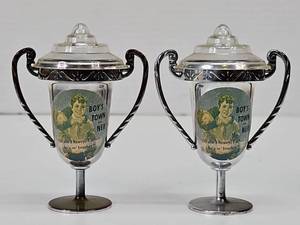 lot 358 image: vintage Boys Town Nebraska Plastic Salt & Pepper Shakers