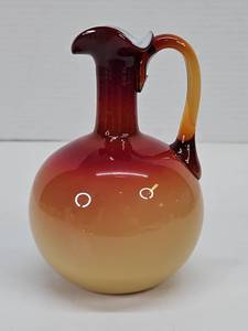 lot 360 image: Antique Hobbs Brockunier Wheeling WV Peachblow EwerCruet