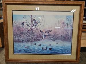 lot 401 image: Signed James H. Killen High Water Mallards 25.5 x 31 Framed Print