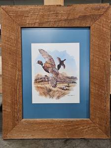 lot 402 image: 1975 Patrick J Costello Pheasant Hunt 22 x 18 Framed Print