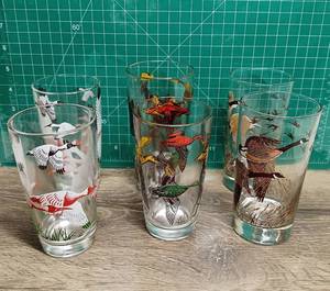 lot 5031 image: Lot Of 6 Vintage Bird Glasses