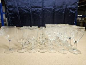 lot 5049 image: Large lot of various mini assorted stemmed glasses