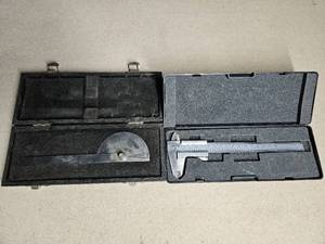 lot 5055 image: Steel Protractor & Caliper With Cases