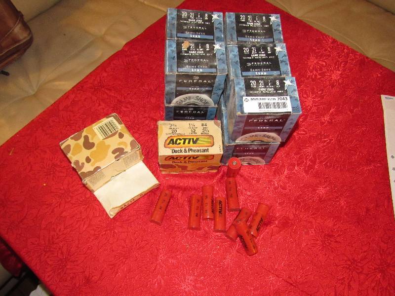 lot 7043 image: Lot of 10 Boxes - FEDERAL Ammunition - 20 g #8 2-34 & 34 ACTIV #4 - 20g 2-34 - see photos