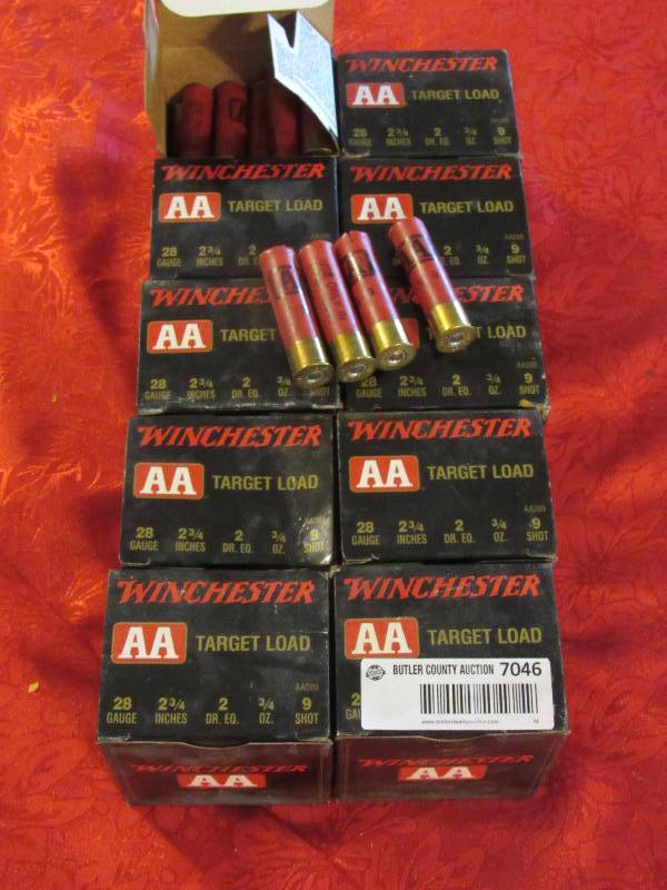 lot 7046 image: Lot of 10 Boxes - 250 ct. Winchester 28g - 2-34 - 9 shot  - Shotgun Shells