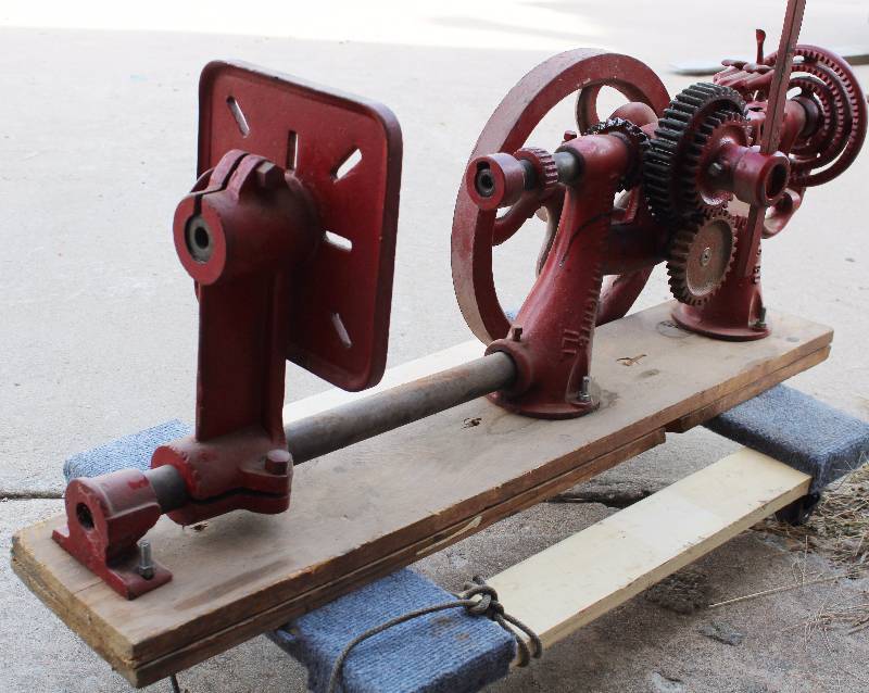 lot 4270 image: Vintage Hand Drill Press - No 1 - CHICAGO HEIGHTS ILL. - (cart not included) - WOW