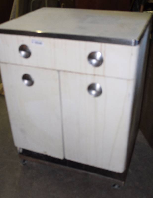 lot 6217 image: Retro Metal Kitchen Cabinet - 30 wide - WOW - Extra Storage