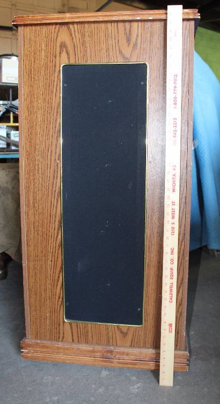 lot 6133 image: Lighted Speaking Podium - Portable - w electronic hookups - Four Feet Tall - (missing 1 caster, easy to replace)