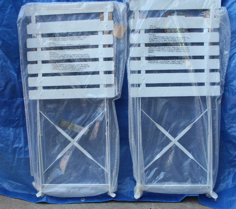 lot 6145 image: Lot of 2 Bistro Chairs NEW (woriginal box) See note on description)