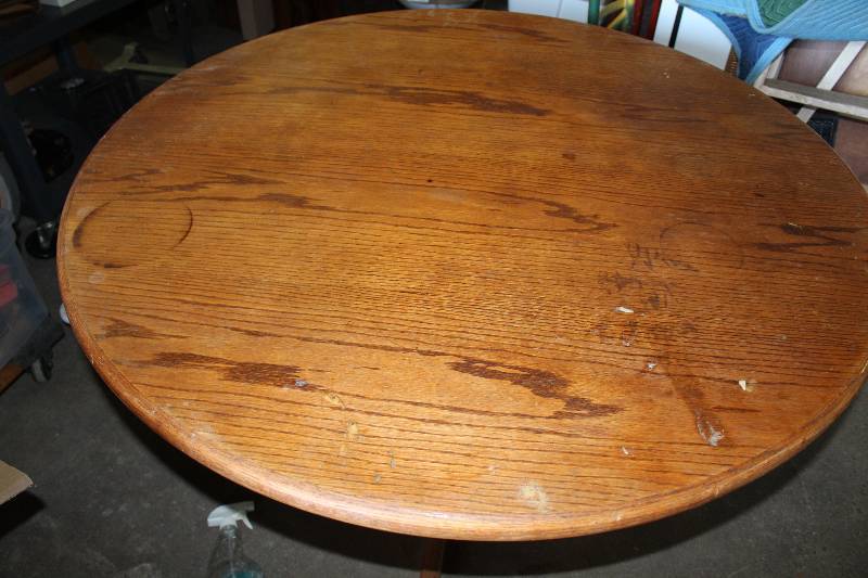 lot 6197 image: Round Wooden Table - See Photos
