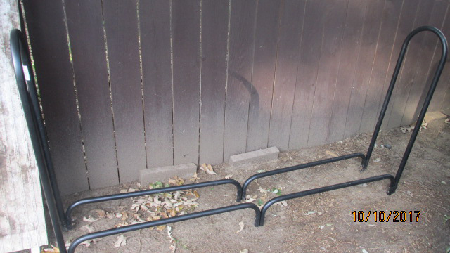 lot 4608 image: Firewood Log Rack - Black - Keep your fire wood off the ground and organized