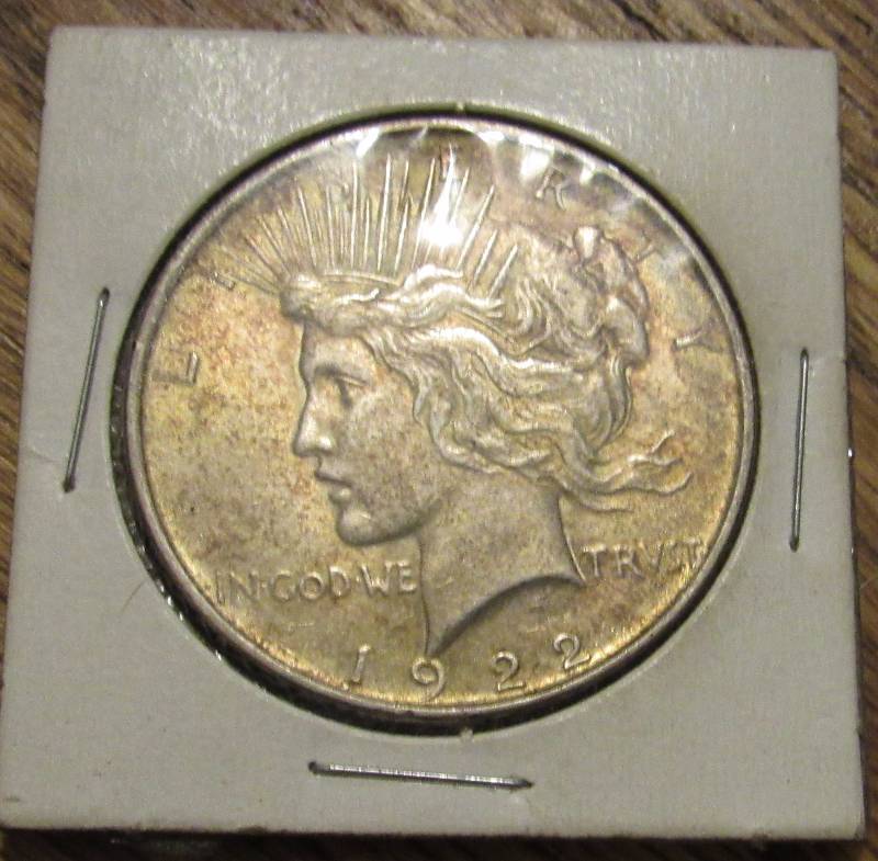 lot 4570 image: 1922 Morgan Peace Dollar - Satin Finish - Great Condition - stop by the inspection to preview this great coin
