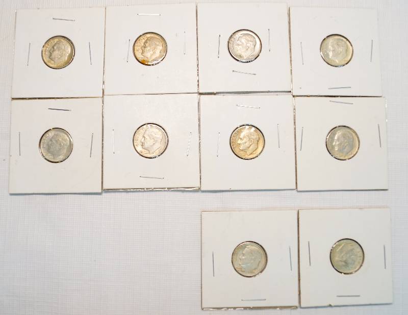 lot 4584 image: Lot of 10 Silver Mercury Dimes