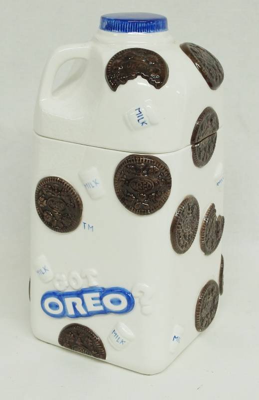 lot 1063 image: Collectible OREO Cookie Jar shaped like a Milk Jug Licensed by Nabisco - SWEET