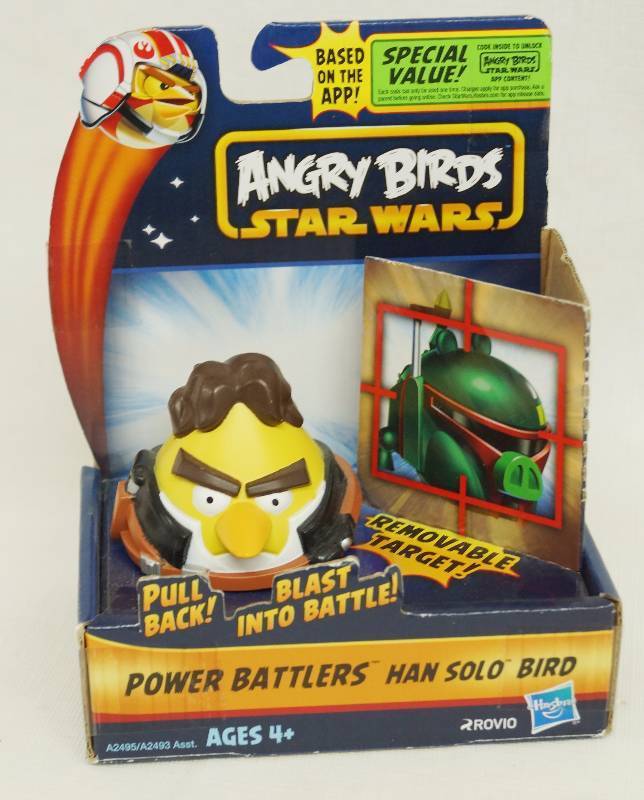 lot 1112 image: STAR WARS ANGRY BIRDS - HAN SOLO BIRD - Power Battlers - NEW IN ORIGINAL PACKAGING Hasbro