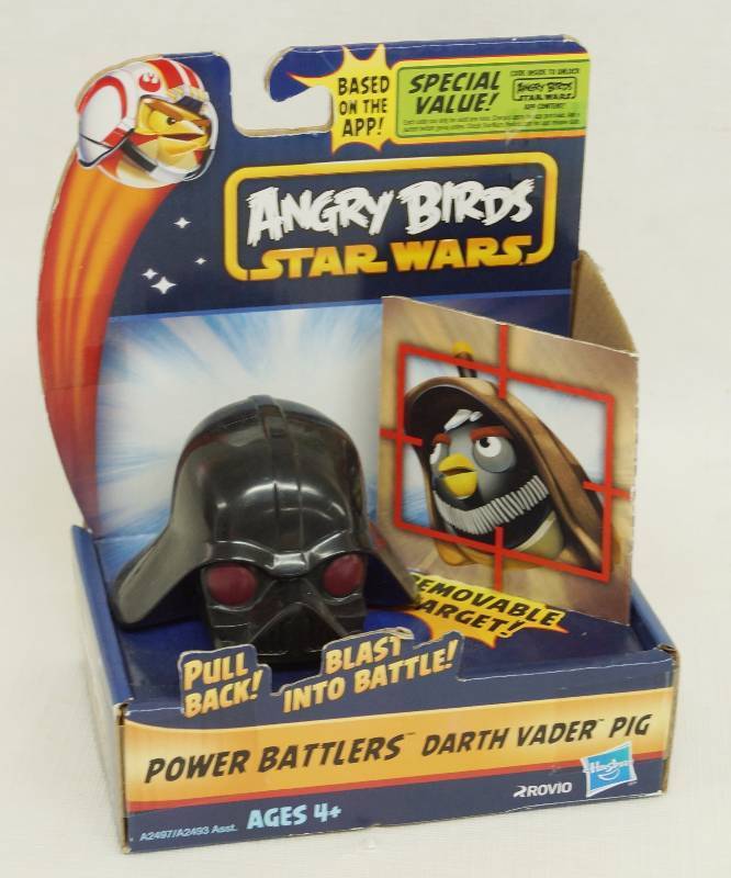 lot 1113 image: STAR WARS ANGRY BIRDS - DARTH VADER PIG - Power Battlers - NEW IN ORIGINAL PACKAGING Hasbro
