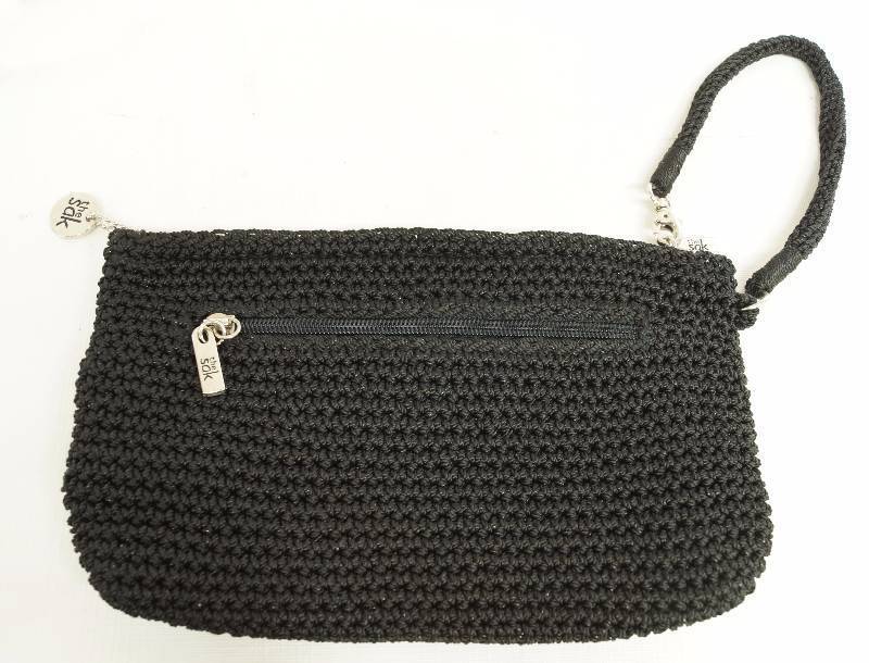 lot 1186 image: the sak - wristlet  clutch purse - black crochet - VERY NICE and CLEAN See photos