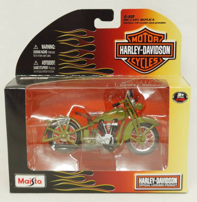 lot 1242 image: HARLEY-DAVIDSON MOTORCYCLES - 1928 JDH Twin Cam - Maisto 118 Die Cast Metal Replica Model NEW IN BOX