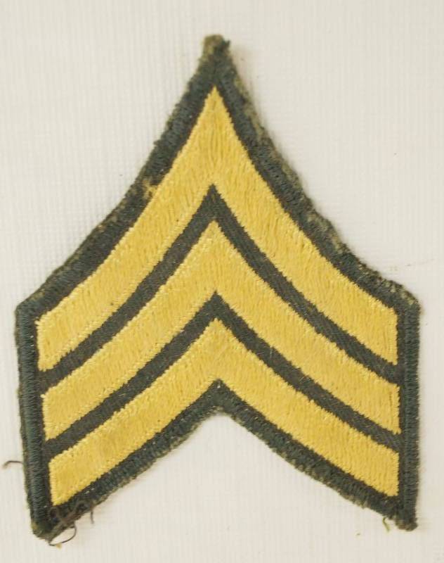 lot 1183 image: Vintage Army Sergeant Patch - U.S.A. - 3 across