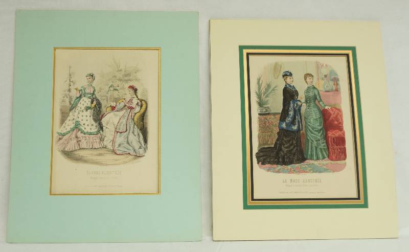 lot 1051 image: Vintage French Prints - Matted Very Nicely and Ready to Frame Collectible NICE