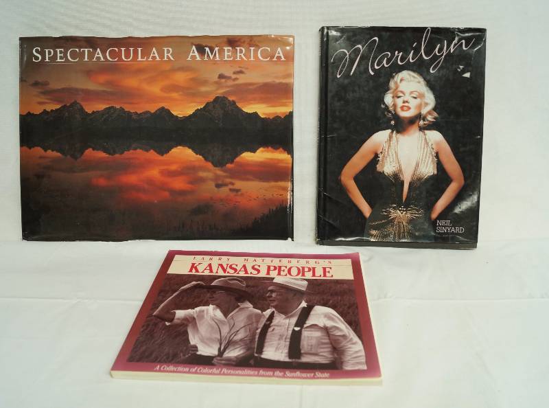 lot 6094 image: Lot of 3 coffee table books - VERY COOL Marilyn Monroe (Norma Jean) Spectacular America and Larry Hatteburgs Kansas People