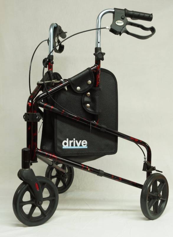 lot 6111 image: Rolling Push Tricycle Walker w brakes - like new made by drive Medical - M# HX5 9JP