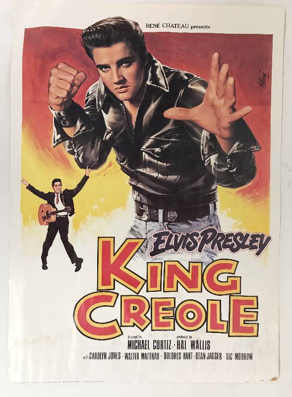 lot 2014 image: Elvis Presley KING CREOLE 20 x 28 - Poster - bottom shows damage - see photo