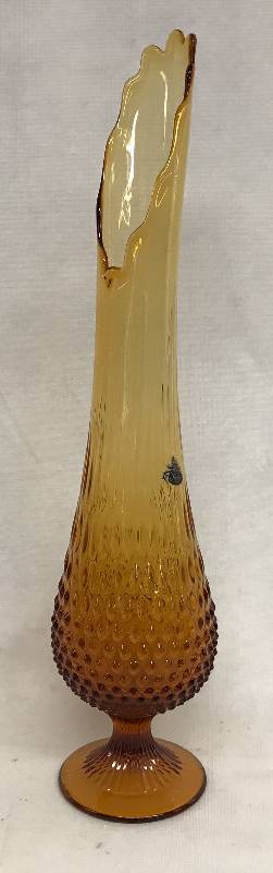 lot 2016 image: Beautiful, Tall - VINTAGE - FENTON Vase - Authentic, Handmade - Hobnail - Amber Glass - 20 tall - STUNNING