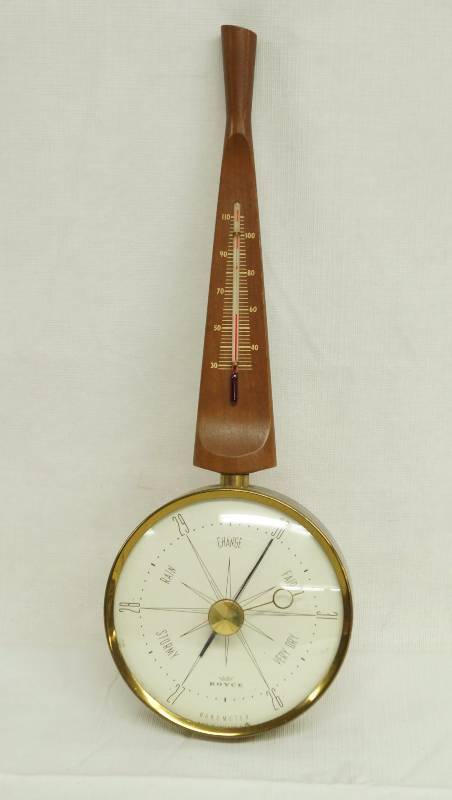 lot 6171 image: Vintage Weather Barometer - ROYCE - Thermometer needs replaced - Gorgeous Design