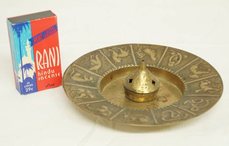 lot 6181 image: Incense Burner - Brass - w RANI Hindu Incense - Pine - WOW