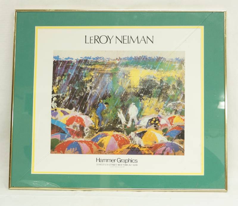lot 6182 image: Golf Print by LeRoy Neiman - Hammer Graphics Print 1992 - Framed
