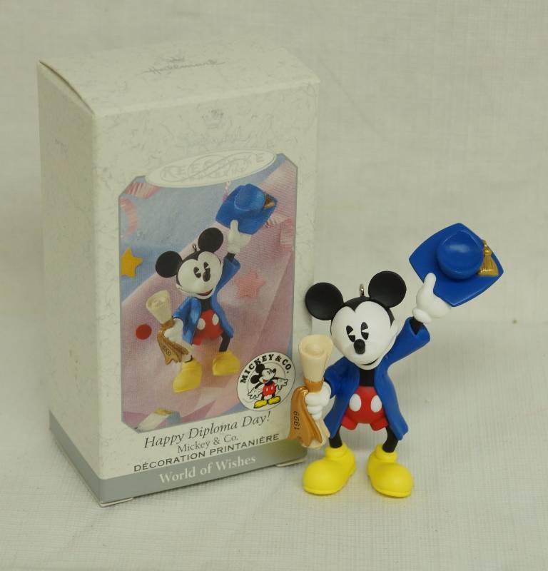 lot 6201 image: Hallmark DISNEY Christmas Ornament - Mickey & Co. - Happy Diploma Day NEW w original packaging