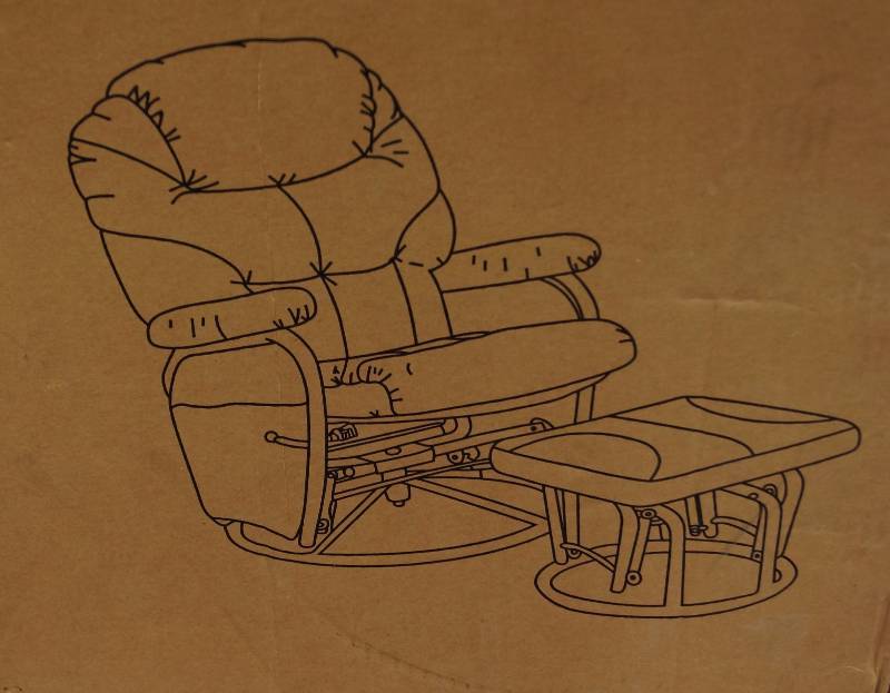 lot 6244 image: Chair and Ottoman in Box