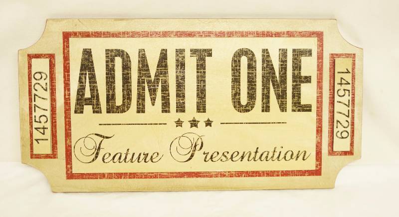 lot 6273 image: Big Feature Presentation Ticket Stub Wall Hanger