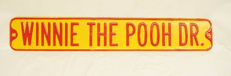 lot 6277 image: WINNIE THE POOH DR. Really Heavy Metal Sign