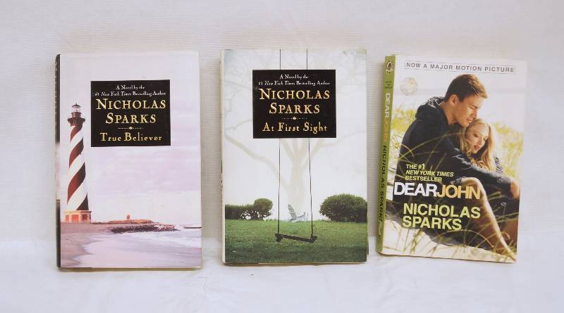 lot 6305 image: NICHOLAS SPARKS - True Believer - At First Sight - DearJohn - 3 Book Set