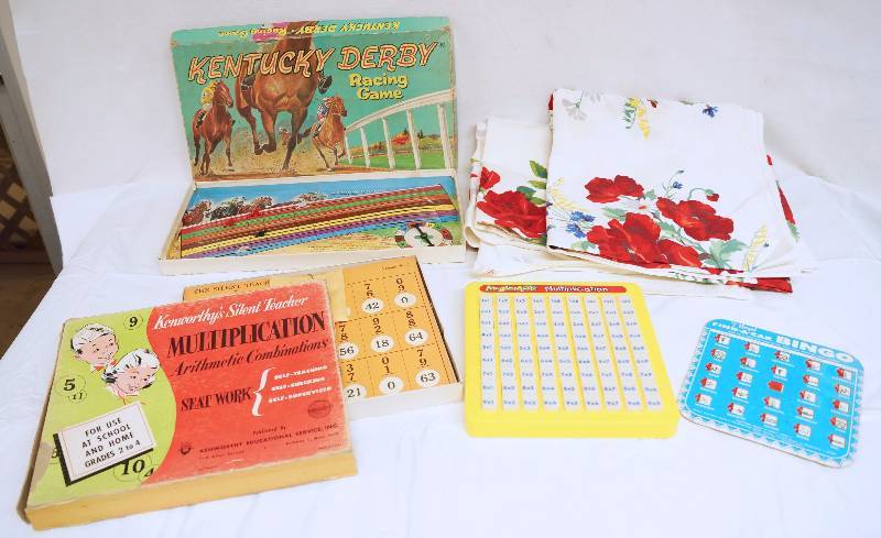 lot 6336 image: Lot of Educational Toys and Table Cloth