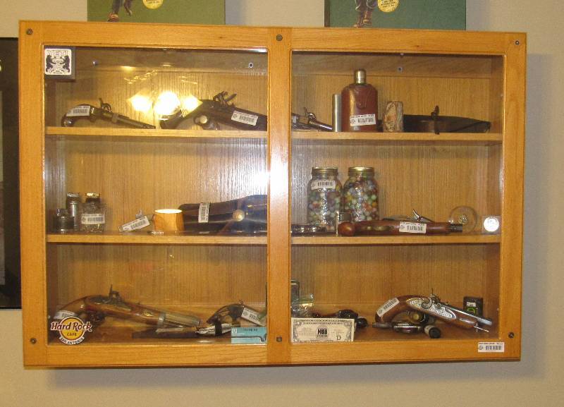 lot 4122 image: Hanging Display Cabinet - Wood & Glass - EXCELLENT Condition - Contents NOT included