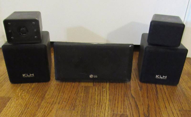 lot 4143 image: Lot of Speakers - See Photos - Includes LG Speaker - Works - (no cord) - 2 - KLH M#TW-09B & more