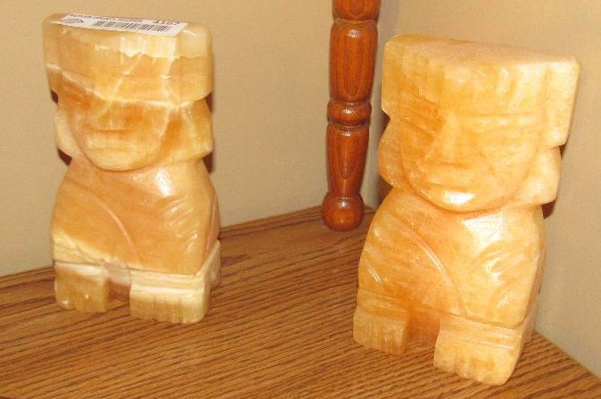 lot 4167 image: Set of Two 7 Hand Carved Aztec Statues