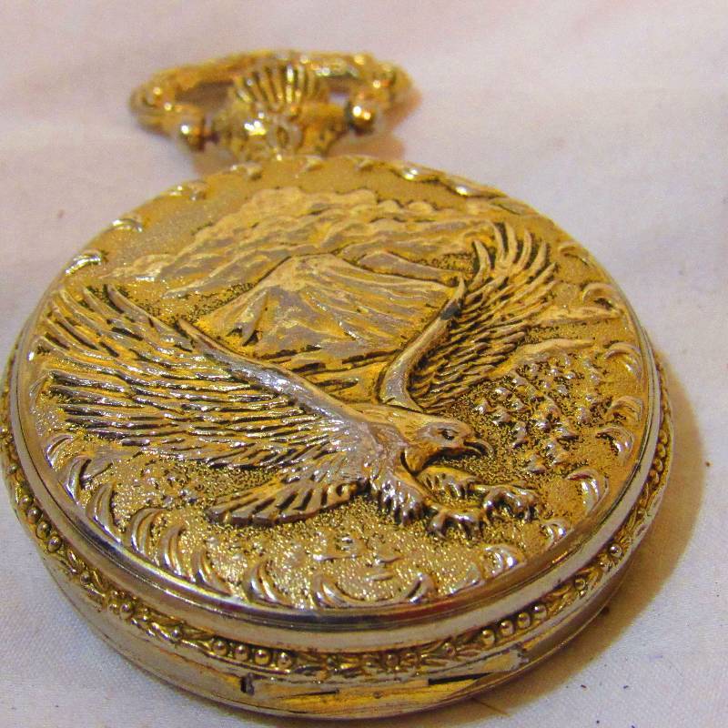lot 4162 image: Statue of Liberty  American Eagle POCKET WATCH