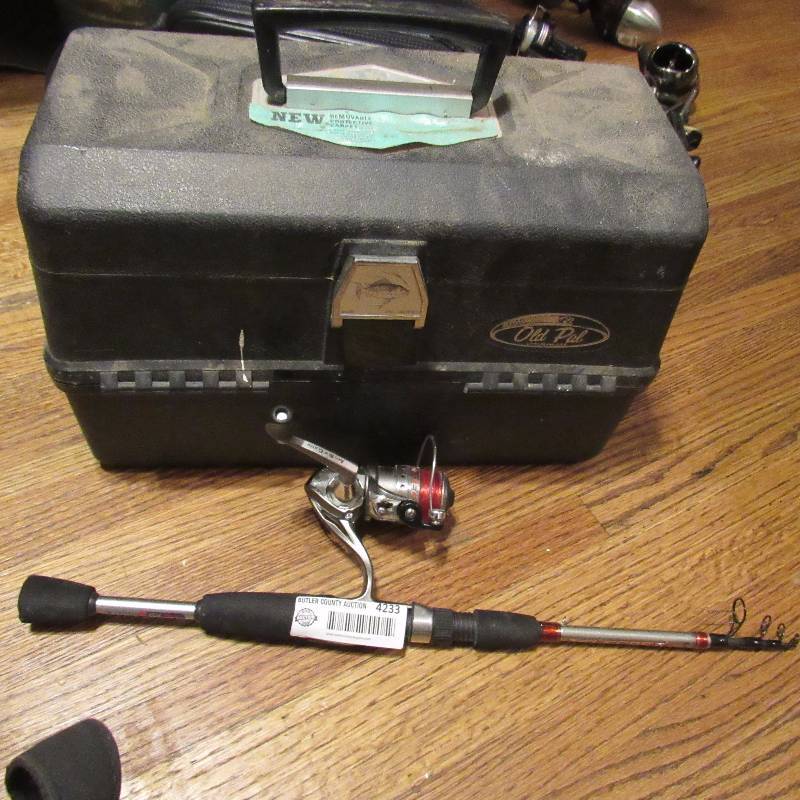 lot 4233 image: Lot of Fishing Stuff - Rod, Reel and Tackle Box - See Photo