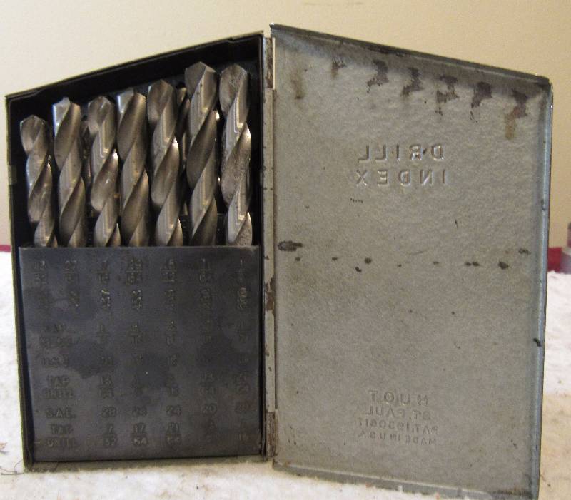 lot 6241 image: Set of Drill Bits in a Metal BoxCase