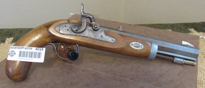 lot 4014 image: Connecticut Valley Arms - Black Powder Pistol .50 Caliber - W Belt Hook Attached